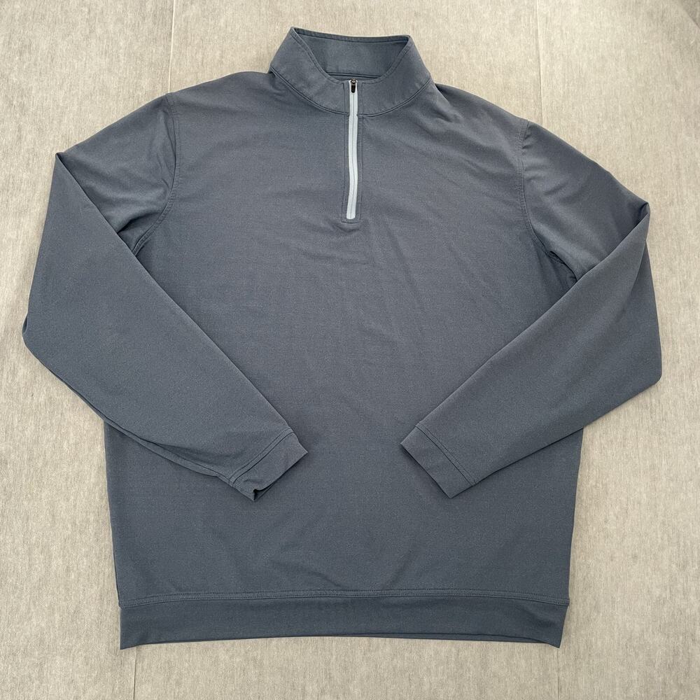 Peter Millar Sweater Mens XL Blue E4 Performance Pullover 1/4 Zip Inverness Golf